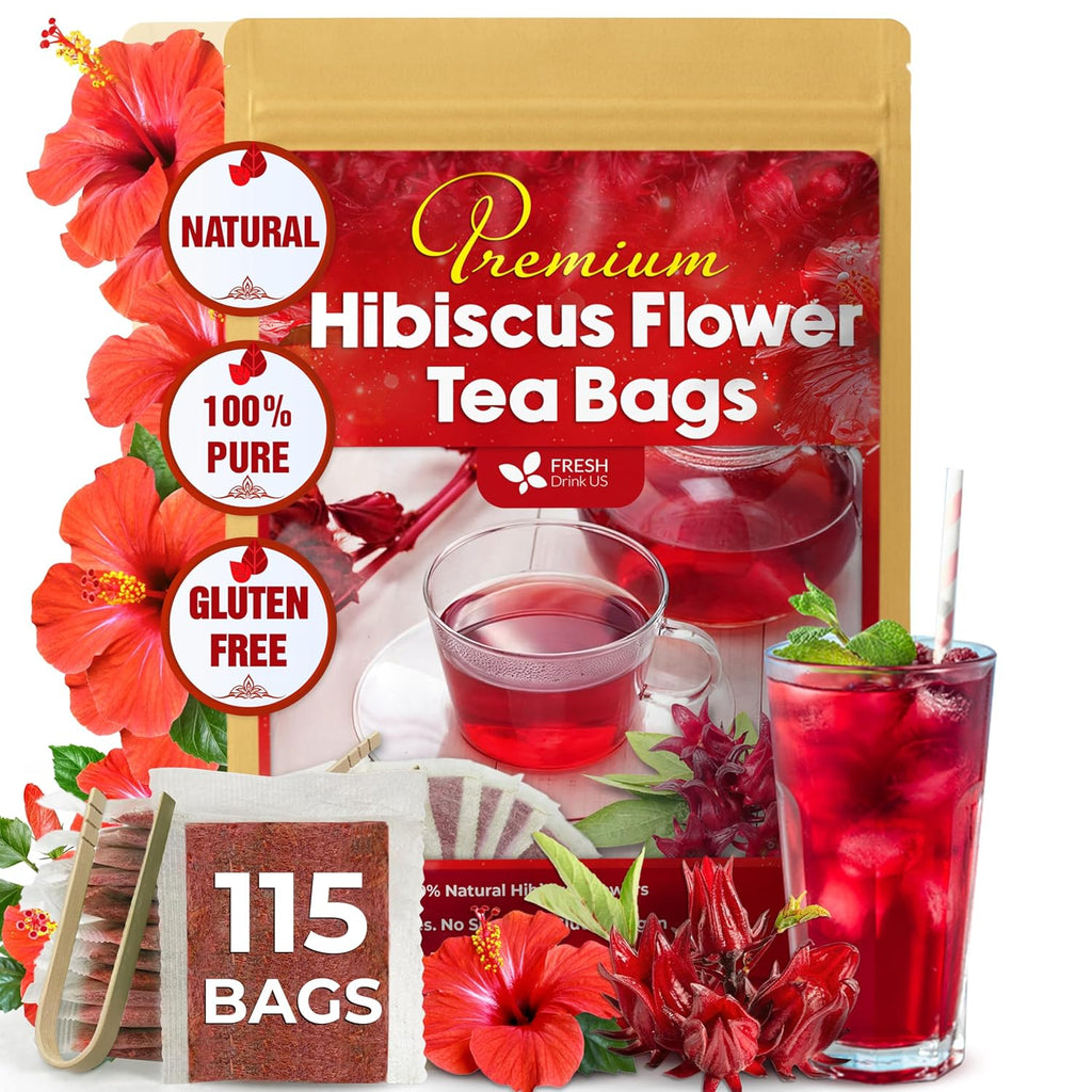 Hibiscus Dried Flowers Tea Bags — 100% Natural Herbal Tea