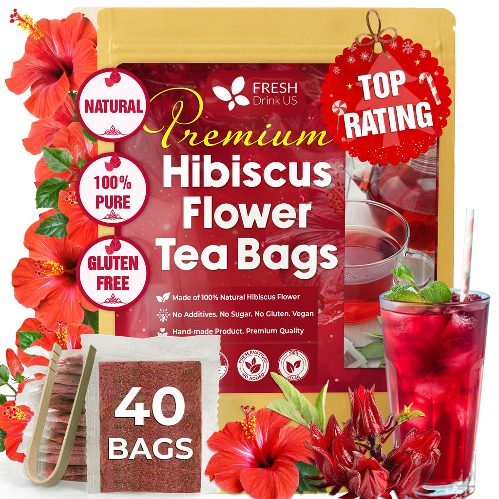 Hibiscus Dried Flowers Tea Bags — 100% Natural Herbal Tea