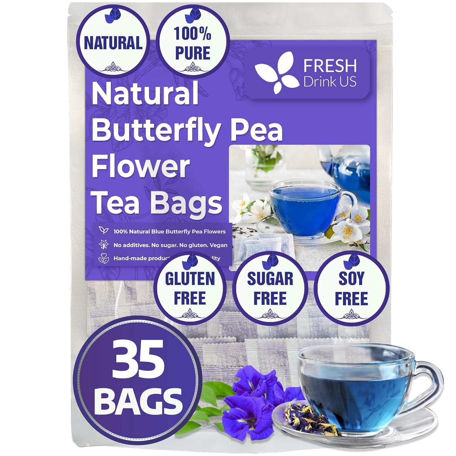 Butterfly Pea Flower Tea Bags — 100% Natural Herbal Tea