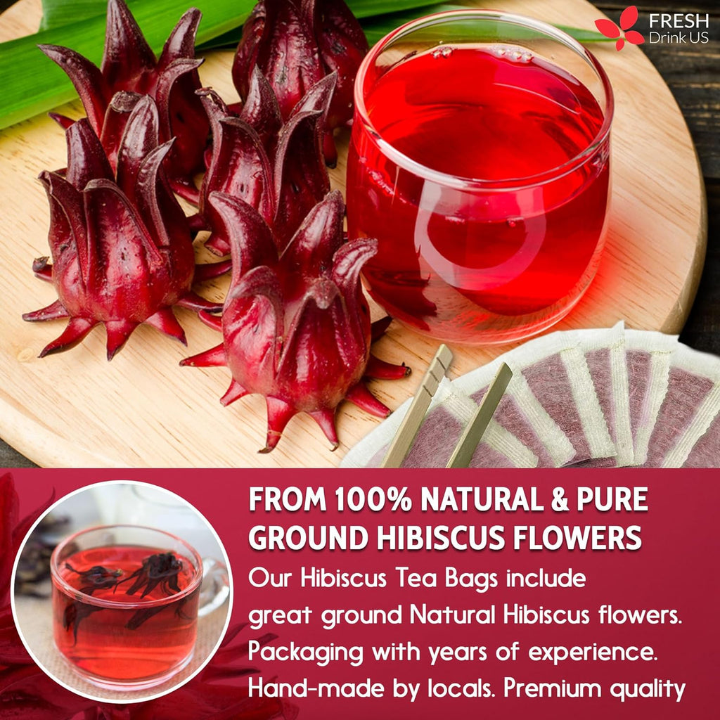 Hibiscus Dried Flowers Tea Bags — 100% Natural Herbal Tea