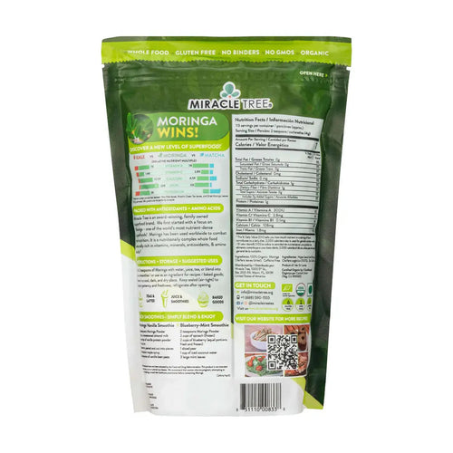 Organic Moringa Powder - 16oz Pouch (1 lb)
